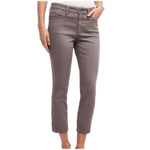 Anthropologie Pilcro Stet Cropped Jeans Grey Ankle Slit Low Rise Size 26